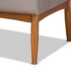 Baxton Studio Riordan Mid-Century Grey Fabric and Walnut Brown Finished Wood 2-PC Dining Nook Banquette Set 186-11355-Zoro
